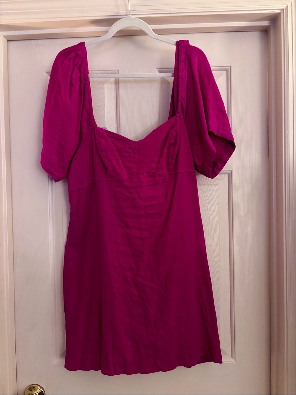 Target Magenta Puff-Sleeve Mini Dress